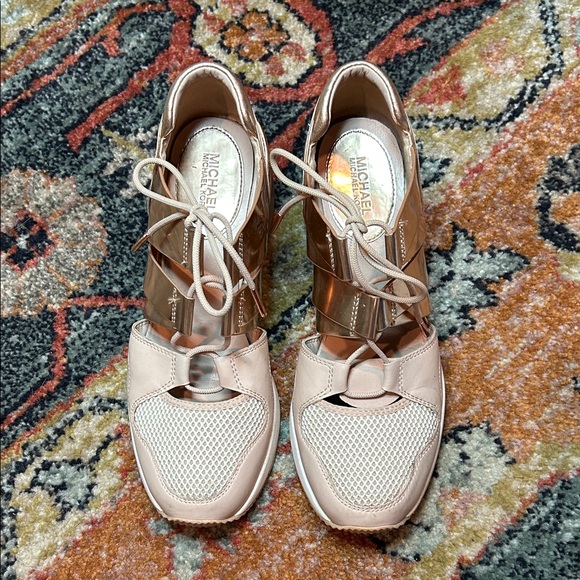 Michael Kors Women's Pink and Rose Gold walking Shoes - Picture 1 of 9